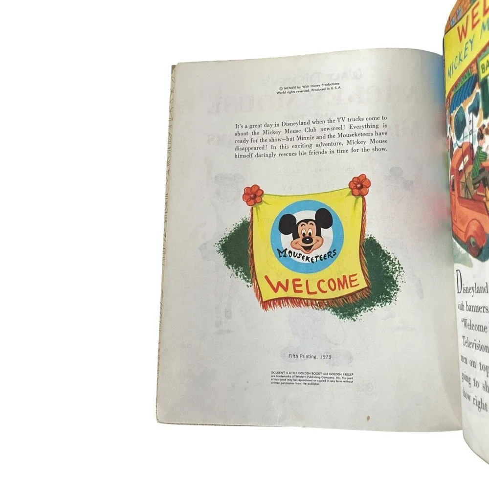 Walt Disney's Mickey Mouse & The Missing Mouseketeers Little Golden Book 1979